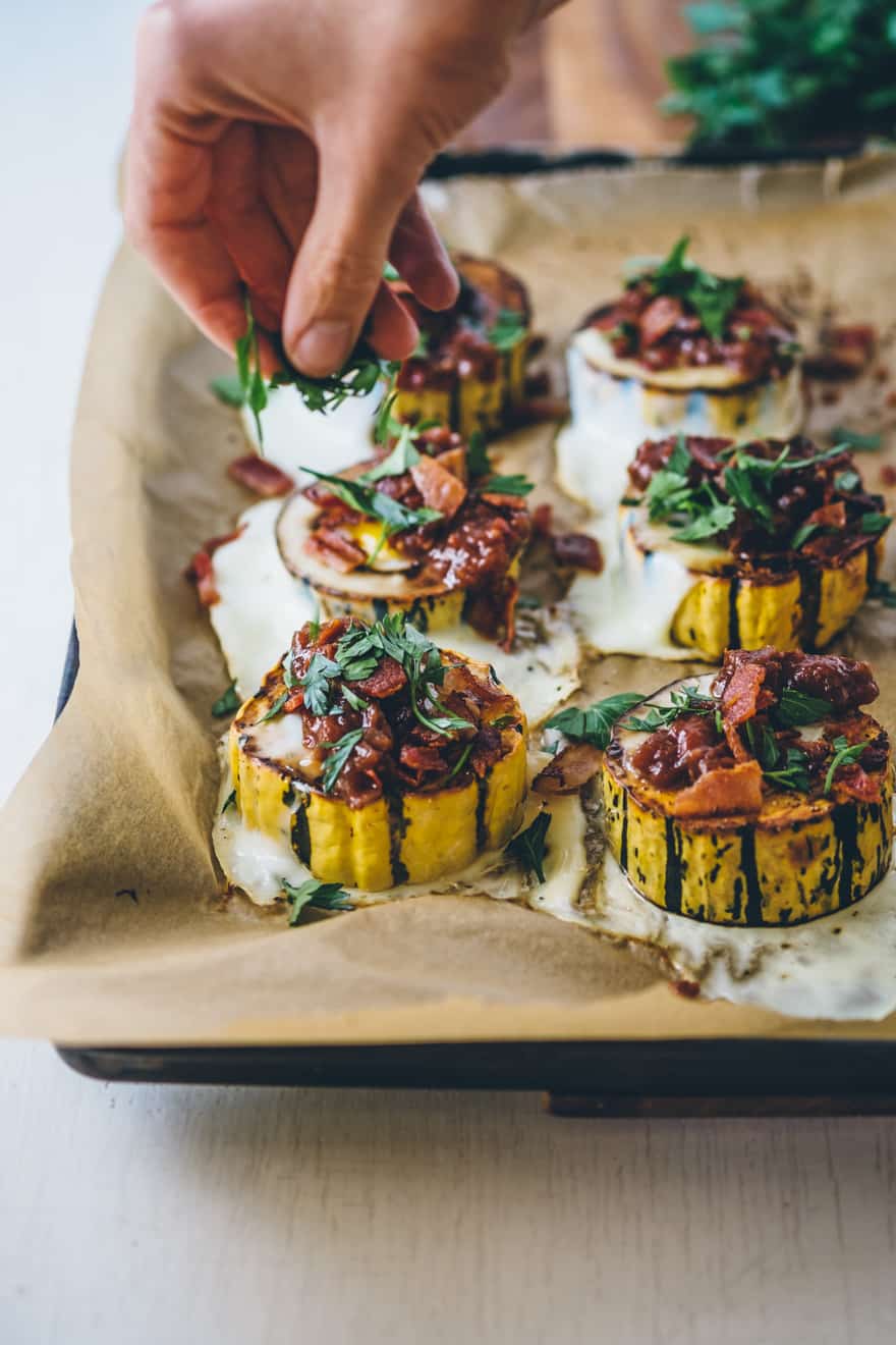 Roasted Delicata squash with eggs (whole30, paleo)