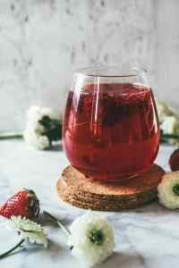 strawberry honey hibiscus shrub