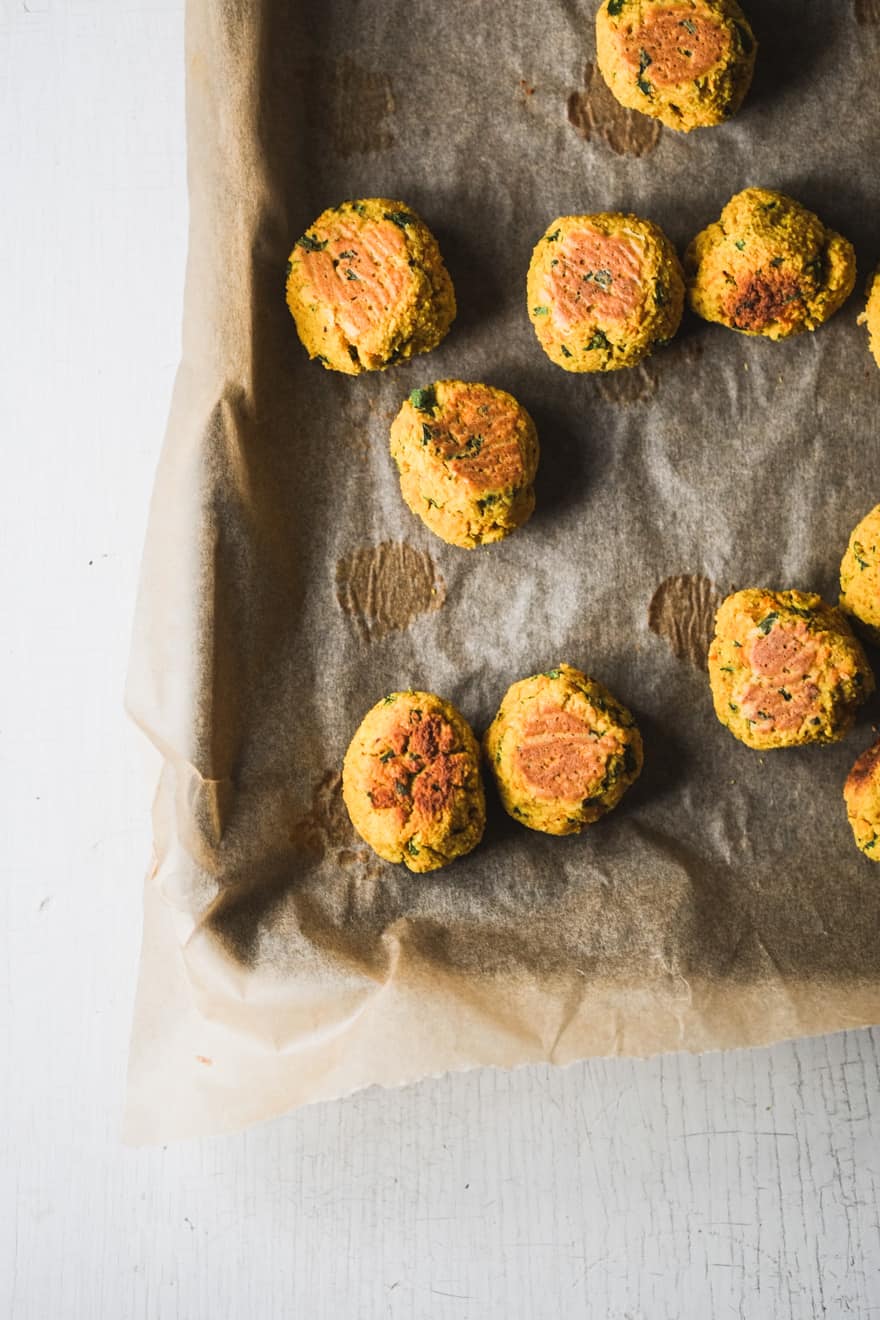 Whole30 falafels with garlic tahini sauce
