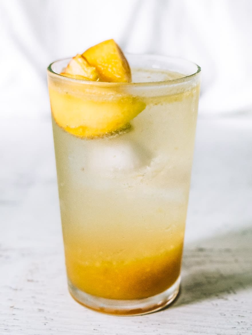 Peach Honey Rosemary Shrub