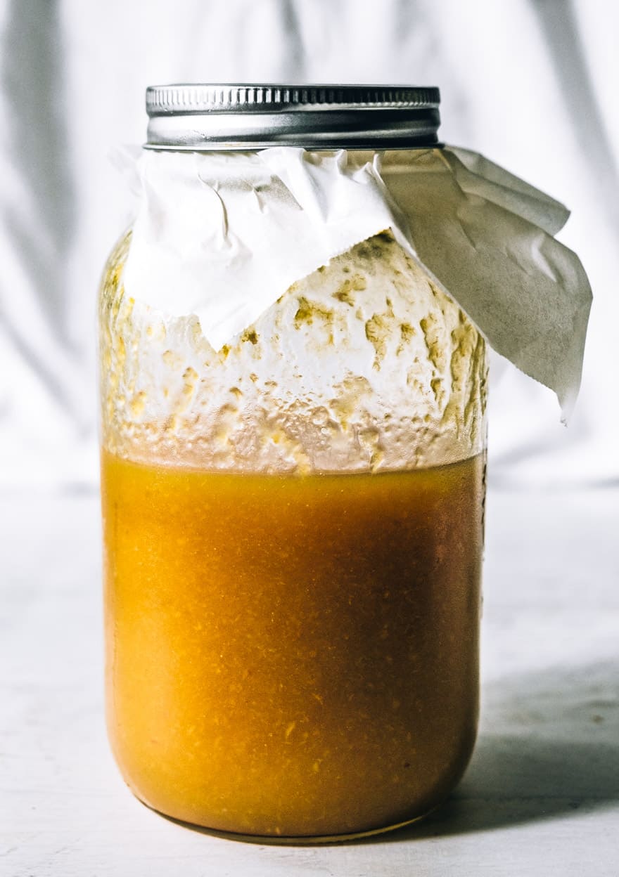 Peach Honey Rosemary Shrub