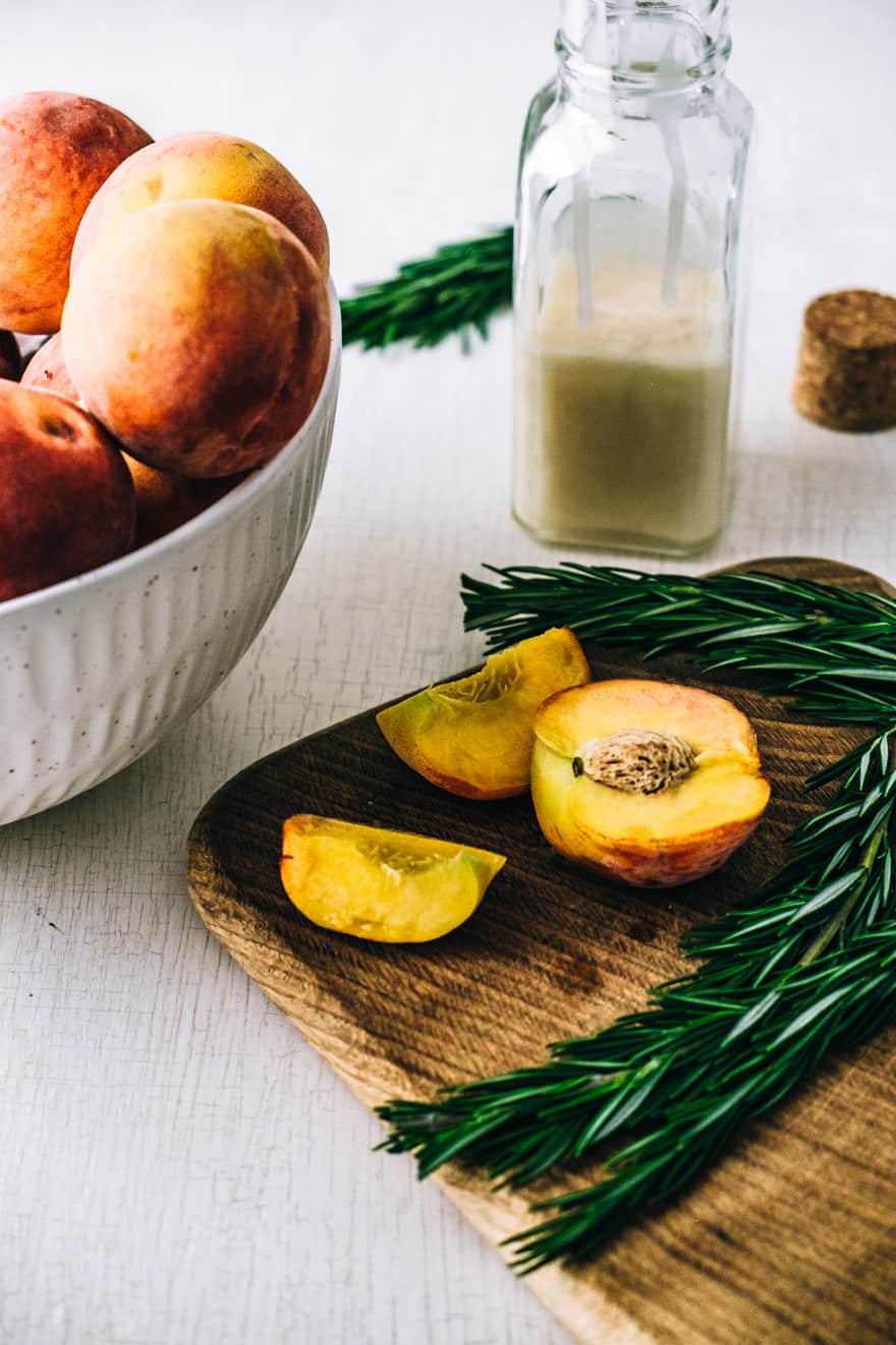 Peach Honey Rosemary Shrub