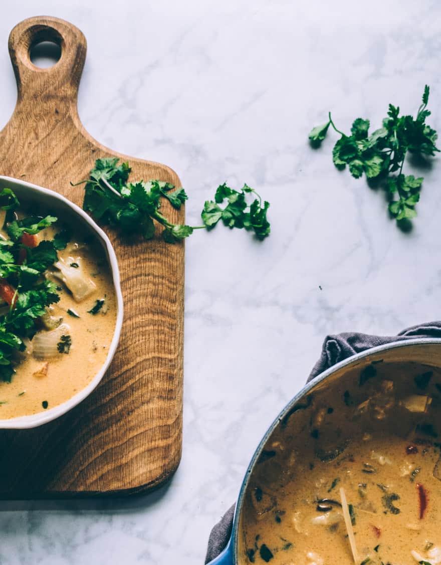 thai coconut cauliflower soup #vegan #paleo #whole30