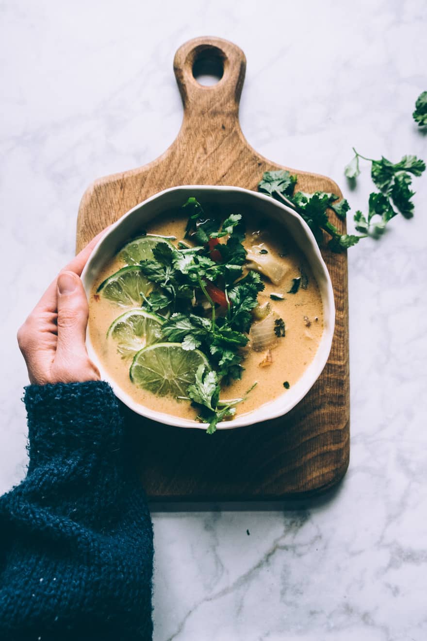thai coconut cauliflower soup #vegan #paleo #whole30